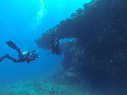 image of a diver at ambers arches